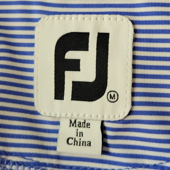 FootJoy Women's Performance Polo Blue Striped Size Medium - Picture 4 of 7
